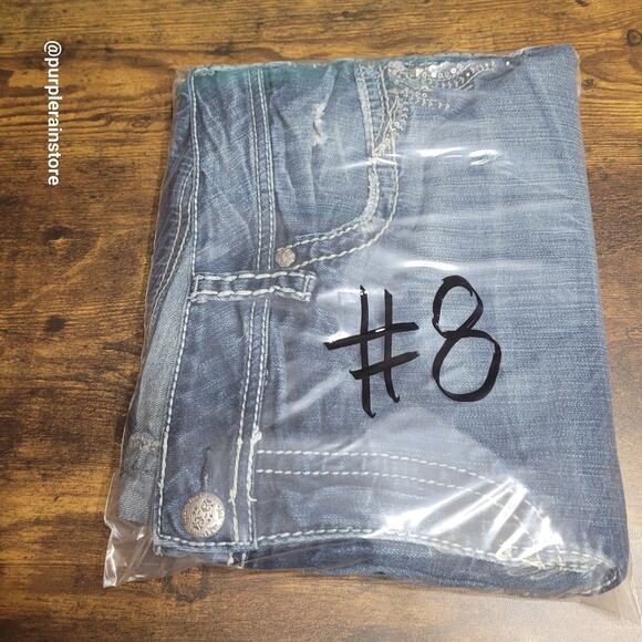 Silver Jeans 24 Suki Straight High Rise Tummy Control Embellished Thick Stitch - Picture 14 of 14